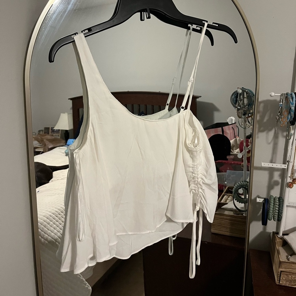 White one shoulder top- never worn